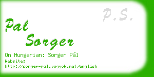 pal sorger business card