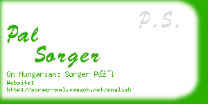pal sorger business card